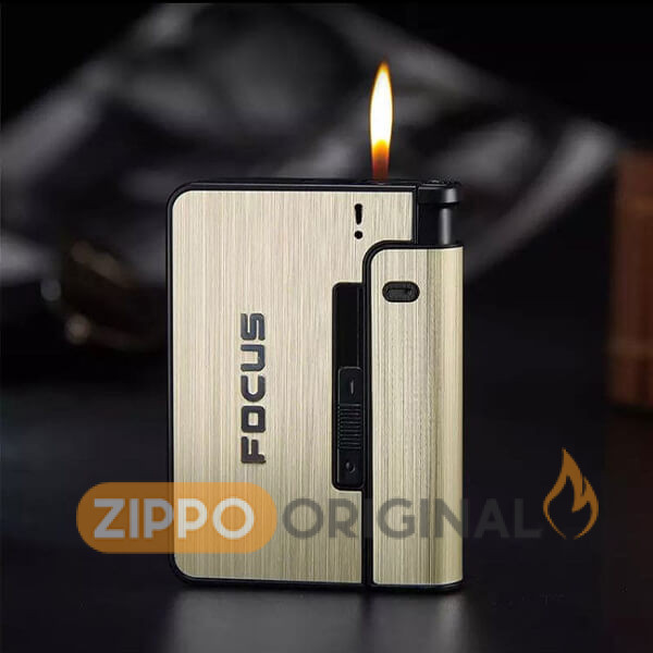 کیف سیگار فندکدار FOCUS-گلد