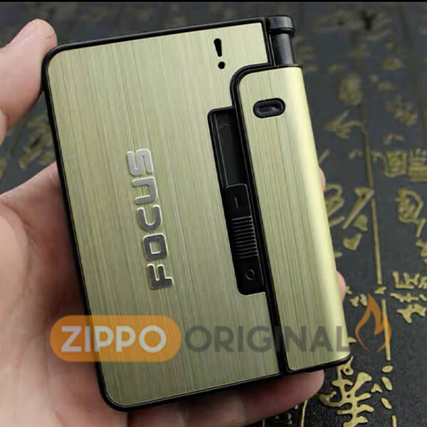 کیف سیگار فندکدار FOCUS-گلد