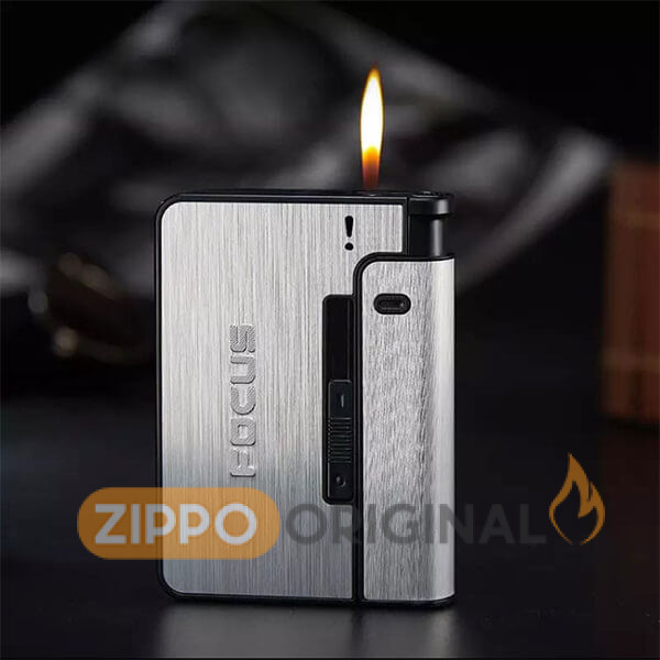 کیف سیگار فندکدار FOCUS-سیلور