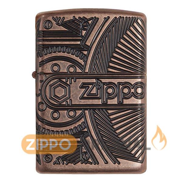 زیپو اصل کد 29523 Antique Copper Armor Gears