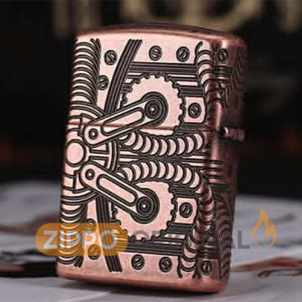 زیپو اصل کد 29523 Antique Copper Armor Gears