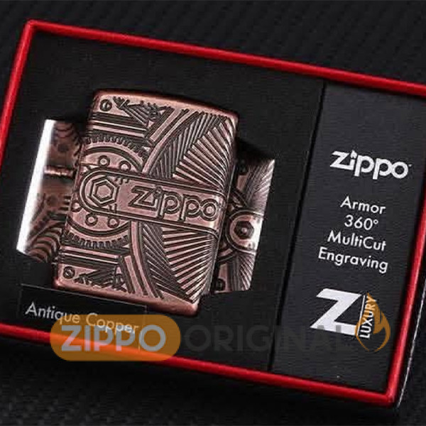 زیپو اصل کد 29523 Antique Copper Armor Gears
