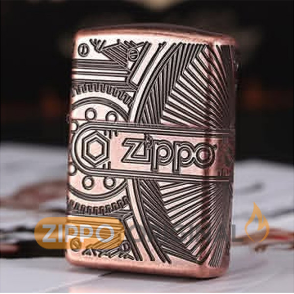 زیپو اصل کد 29523 Antique Copper Armor Gears