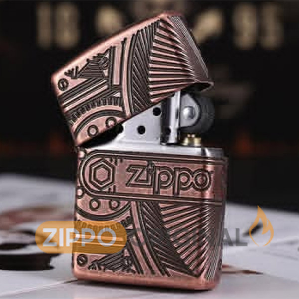 زیپو اصل کد 29523 Antique Copper Armor Gears