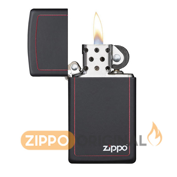 زیپو اصل کد 1618ZB اسلیم-مشکی قرمز