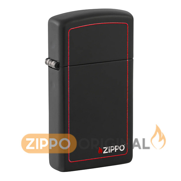 زیپو اصل کد 1618ZB اسلیم-مشکی قرمز