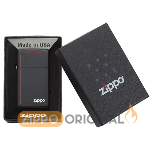 زیپو اصل کد 1618ZB اسلیم-مشکی قرمز