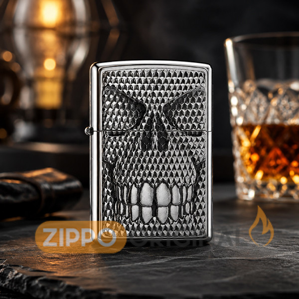 زیپو اصل کد 2.005.360 – Carbon Skull