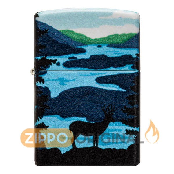 زیپو اصل کد 49483 طرح منظره گوزن Deer Landscape
