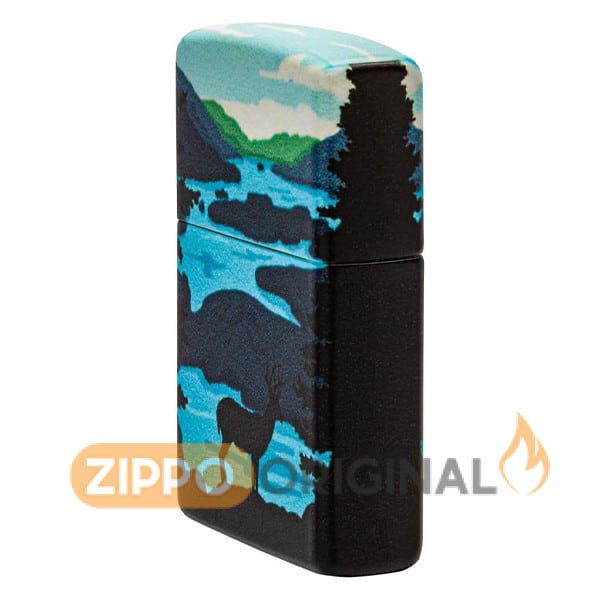 زیپو اصل کد 49483 طرح منظره گوزن Deer Landscape