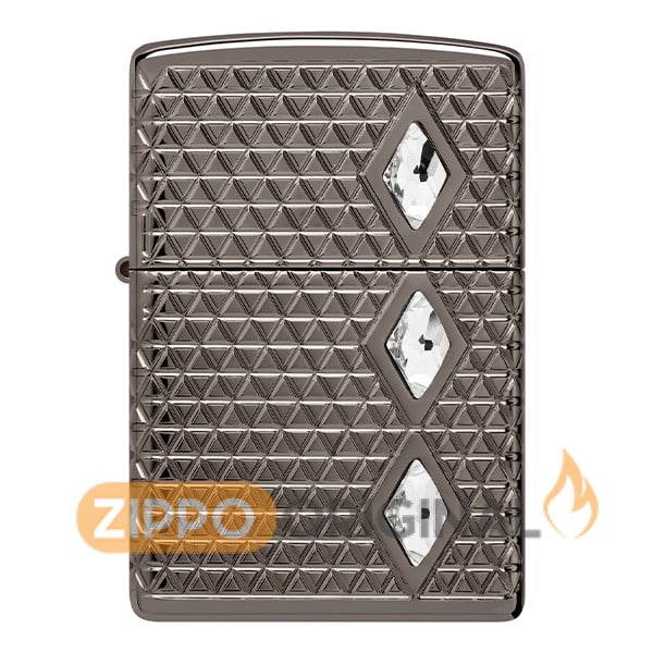 زیپو اصل کد 46316 Diamond Pattern Armor® Black Ice